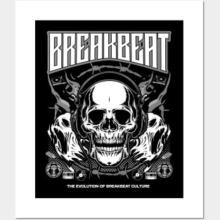 BREAKBEAT  - Evolution Skull (Grey) Posters and Art